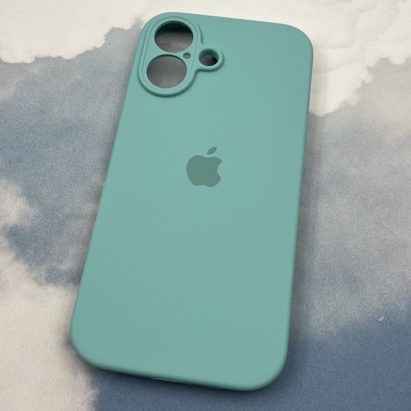 قاب گوشی iPhone 16 آیفون سیلیکونی پاک کنی اورجینال داخل پارچه ای محافظ لنز دار رنگ فیروزه ای کد 57342 - Image 2