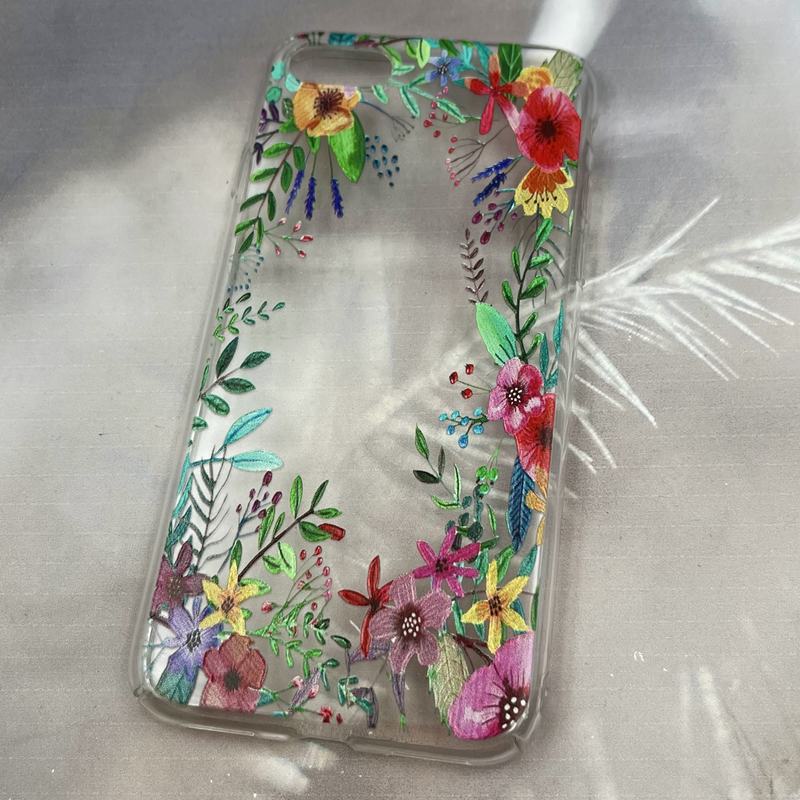 قاب گوشی iPhone 7 / iPhone 8 / iPhone SE 2020 / iPhone SE 2022 آیفون شفاف PC CASE طرح دار فانتزی گل و برگ کد 59688 - Image 2