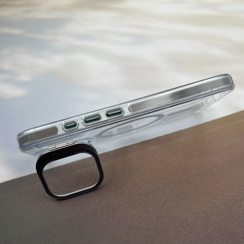 قاب گوشی iPhone 16 آیفون لنز استند شو فلزی دور ایربگ دار مگ سیف Magsafe اورجینال شفاف سبز کد 61248 - Image 2