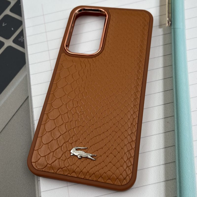 قاب گوشی Galaxy A35 سامسونگ Lacoste چرم کروکودیل برجسته لنز متال عسلی کد 64158 - Image 2