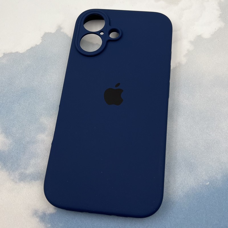 قاب گوشی iPhone 16 آیفون سیلیکونی پاک کنی اورجینال داخل پارچه ای محافظ لنز دار رنگ سرمه ای تیره کد 64774 - Image 2