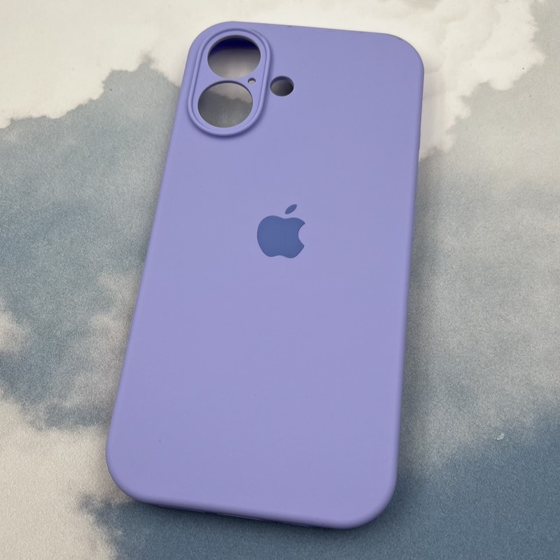 قاب گوشی iPhone 16 آیفون سیلیکونی پاک کنی اورجینال داخل پارچه ای محافظ لنز دار رنگ یاسی کد 65094 - Image 2