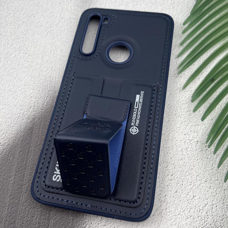 قاب گوشی Redmi Note 8 / Redmi Note 8 2021 شیائومی جاکارتی استندشو SKINARMA چرم پولو دوخت دار سرمه ای کد 68635 - Image 2