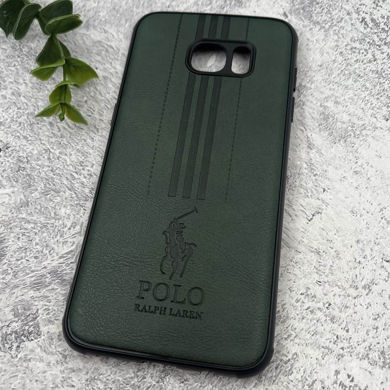 قاب گوشی Galaxy S7 Edge سامسونگ چرمی Polo پولو ایربگ دار کلاسیک برجسته سبز محافظ لنز دار کد 69180 - Image 2