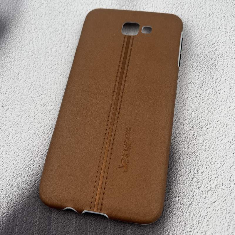 قاب گوشی Galaxy J5 Prime سامسونگ چرمی کلاسیک طرح دوخت محافظ لنز دار قهوه ای کد 65117 - Image 2