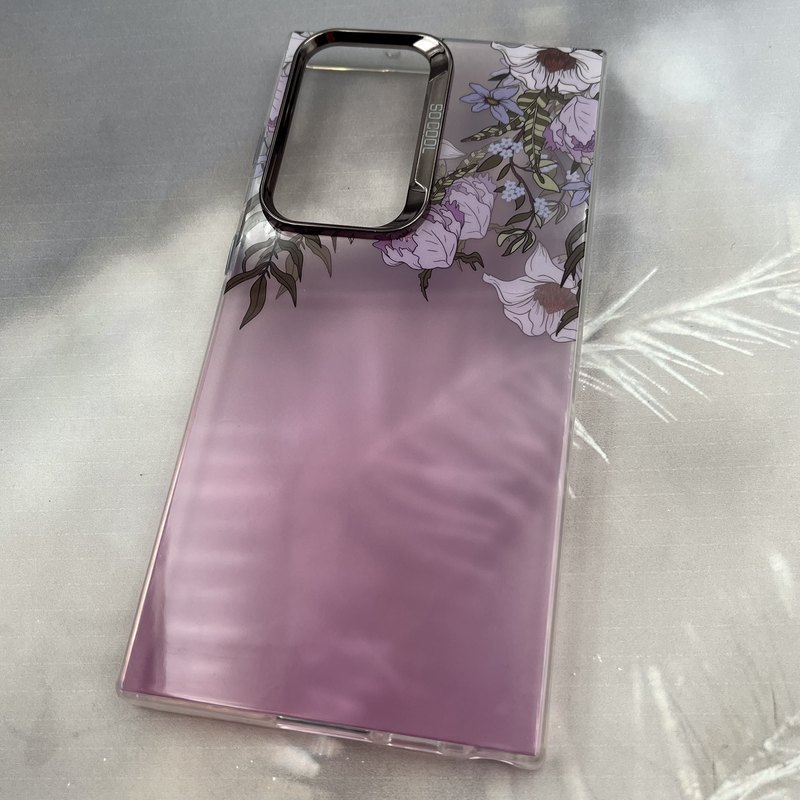قاب گوشی Galaxy S23 Ultra سامسونگ So Cool لنز برجسته متال Flower طرح گل یاسی کد 70390 - Image 2