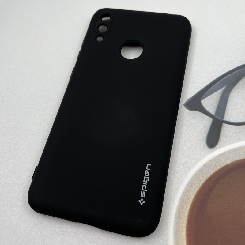قاب گوشی Y7 2019 / Y7 Prime 2019 هوآوی سیلیکونی Spigen اورجینال داخل پارچه ای محافظ لنز دار مشکی کد 71776 - Image 2