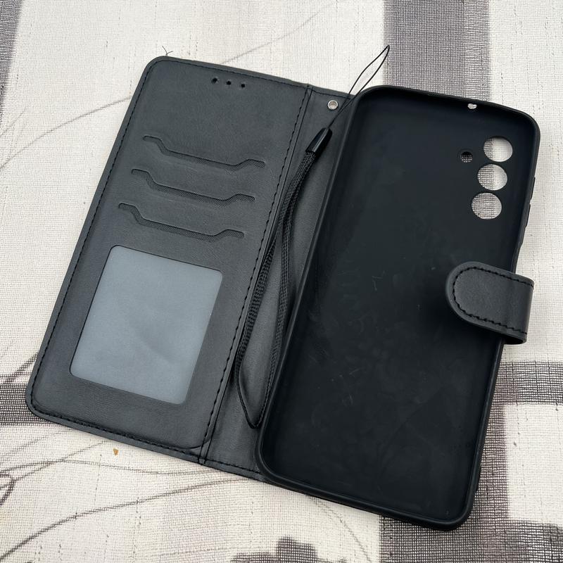 کیف گوشی Galaxy A13 4G / Galaxy A04S سامسونگ چرم مگنتی جاکارتی محافظ لنز دار بند آویز دار مشکی کد 71840 - Image 2