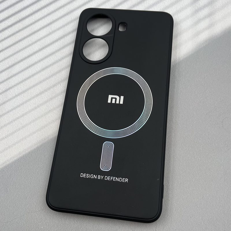 قاب گوشی Redmi 13C / Poco C65 شیائومی سیلیکونی Defender مگ سیف دار هواوگرامی لوگو دار محافظ لنز دار مشکی کد 71841 - Image 2