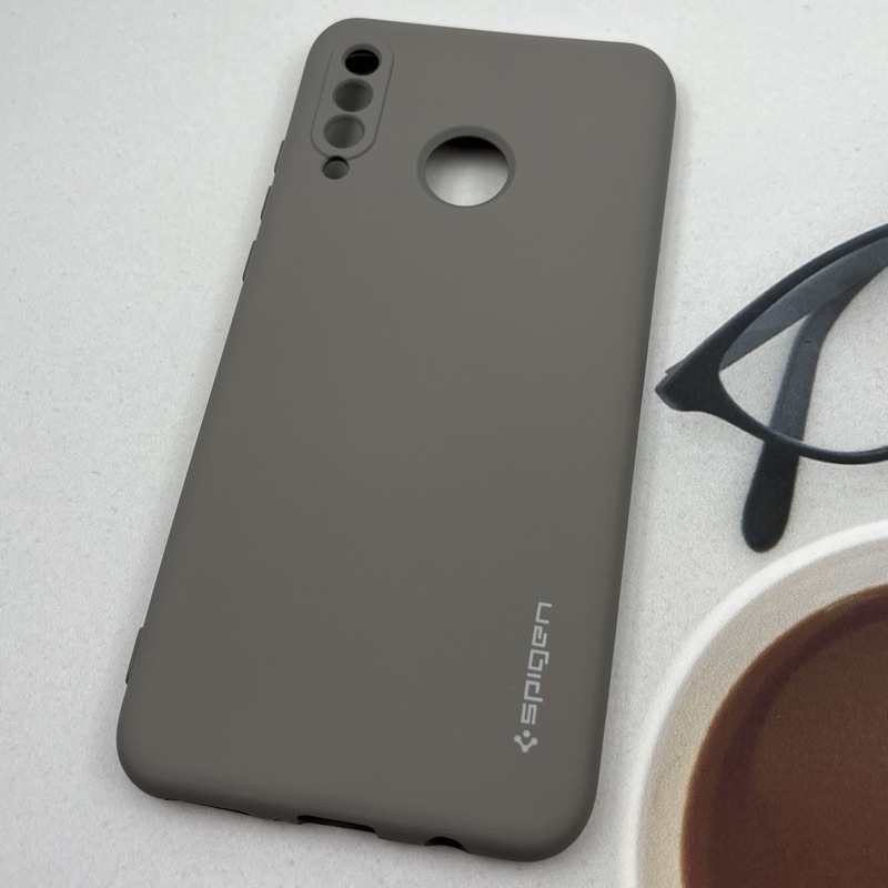قاب گوشی Huawei P30 Lite هوآوی سیلیکونی Spigen اورجینال داخل پارچه ای محافظ لنز دار تیتانیوم کد 72721 - Image 2
