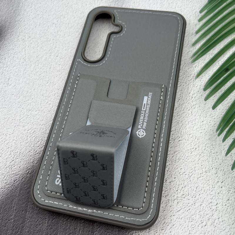 قاب گوشی Galaxy S23 FE سامسونگ جاکارتی استندشو SKINARMA چرم پولو دوخت دار تیتانیوم کد 73087 - Image 2