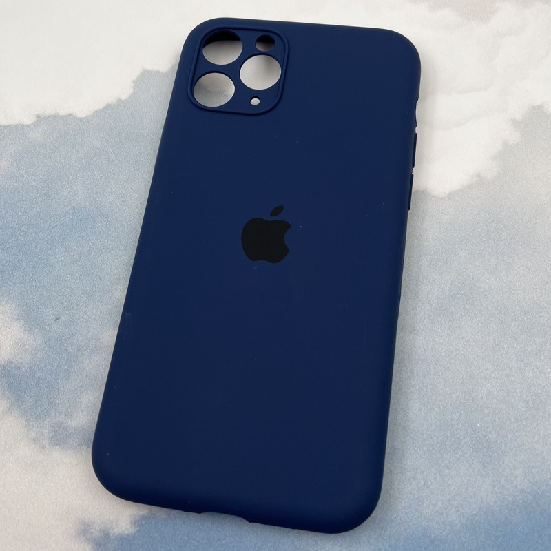 قاب گوشی iPhone 11 Pro آیفون سیلیکونی پاک کنی اورجینال داخل پارچه ای محافظ لنز دار رنگ سرمه ای کد 73233 - Image 2