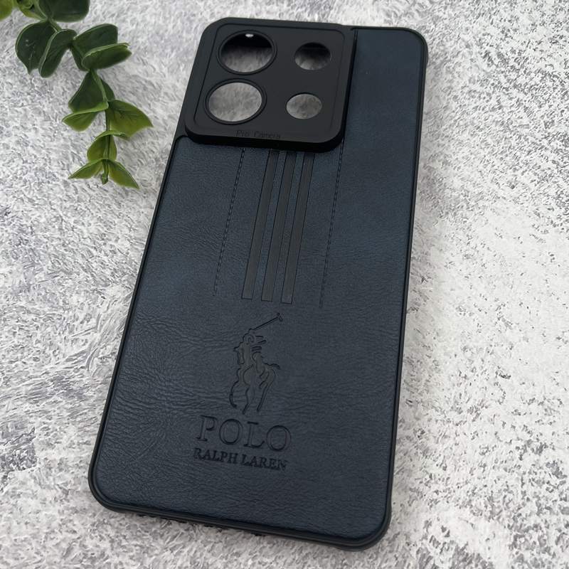 قاب گوشی Redmi Note 13 Pro 5G / Poco X6 شیائومی چرمی Polo پولو ایربگ دار کلاسیک برجسته سرمه ای محافظ لنز دار کد 76729 - Image 2