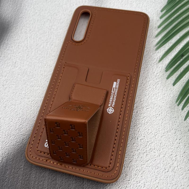 قاب گوشی Galaxy A70 / Galaxy A70S سامسونگ جاکارتی استندشو SKINARMA چرم پولو دوخت دار عسلی کد 78099 - Image 2