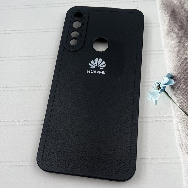 قاب گوشی Honor 9X / Y9 Prime 2019 هوآوی Texture سیلیکونی Leather Case لوگو دار محافظ لنز دار برجسته مشکی کد 78906 - Image 2
