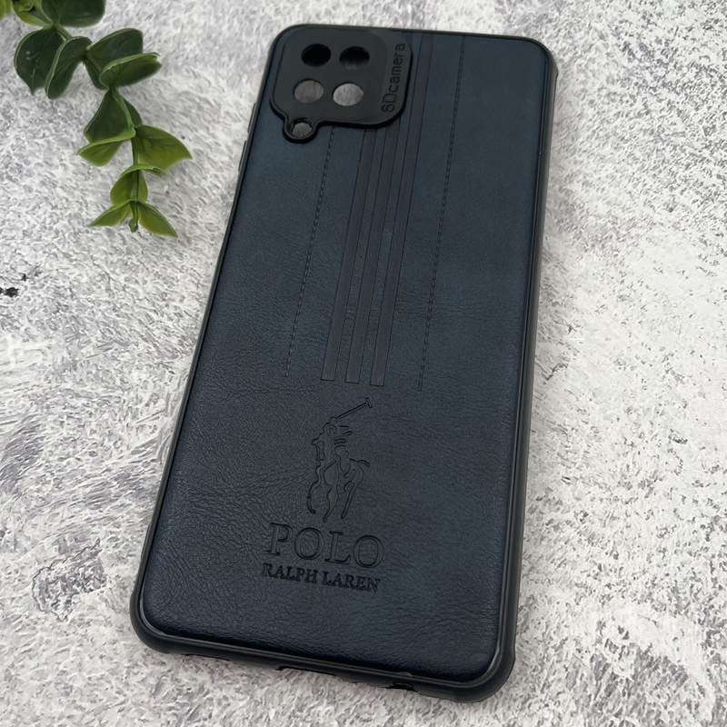 قاب گوشی Galaxy A12 / Galaxy M12 سامسونگ چرمی Polo پولو ایربگ دار کلاسیک برجسته سرمه ای محافظ لنز دار کد 78991 - Image 2