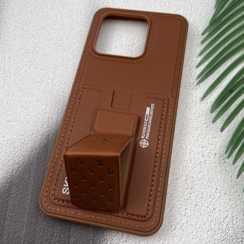 قاب گوشی Redmi 10C / Redmi 10 Power / Poco C40 شیائومی جاکارتی استندشو SKINARMA چرم پولو دوخت دار عسلی کد 81389 - Image 2