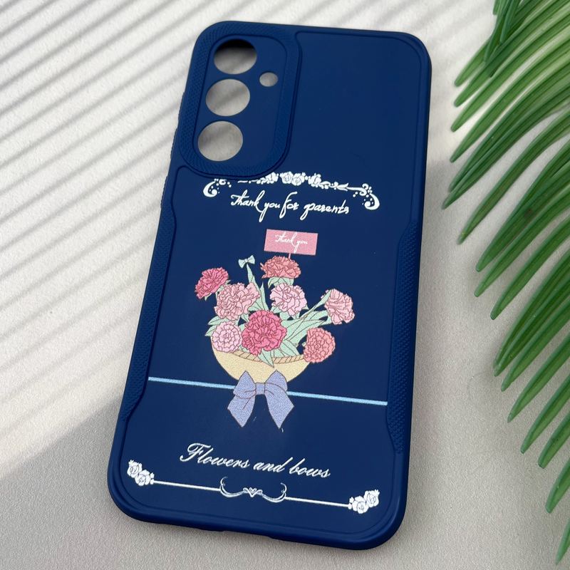 قاب گوشی Galaxy S23 FE سامسونگ سیلیکونی Newzone لنز برجسته طرح گل آبی محافظ لنز دار کد 82455 - Image 2