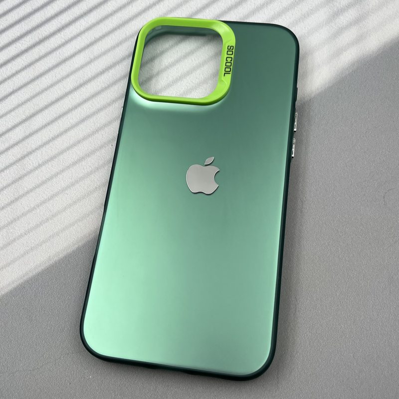 قاب گوشی iPhone 16 Pro Max آیفون SO COOL اورجینال لوگو دار Silver لنز برجسته سبز کد 84145 - Image 2