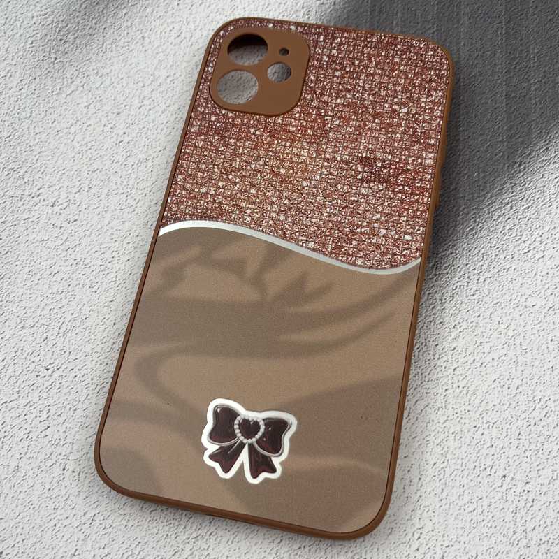 قاب گوشی iPhone 11 آیفون PVD CASE دور سیلیکونی طرح پاپیون آینه ای محافظ لنز دار نسکافه ای کد 84748 - Image 2