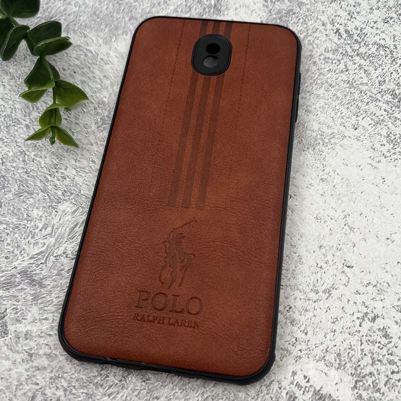 قاب گوشی Galaxy J7 Pro سامسونگ چرمی Polo پولو ایربگ دار کلاسیک برجسته قهوه ای محافظ لنز دار کد 87206 - Image 2