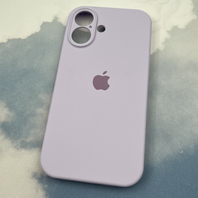 قاب گوشی iPhone 16 آیفون سیلیکونی پاک کنی اورجینال داخل پارچه ای محافظ لنز دار رنگ یاسی روشن کد 88867 - Image 2