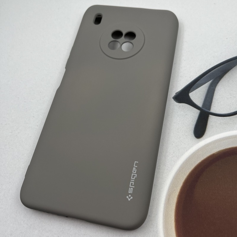 قاب گوشی Huawei Y9A هوآوی سیلیکونی Spigen اورجینال داخل پارچه ای محافظ لنز دار تیتانیوم کد 90055 - Image 2