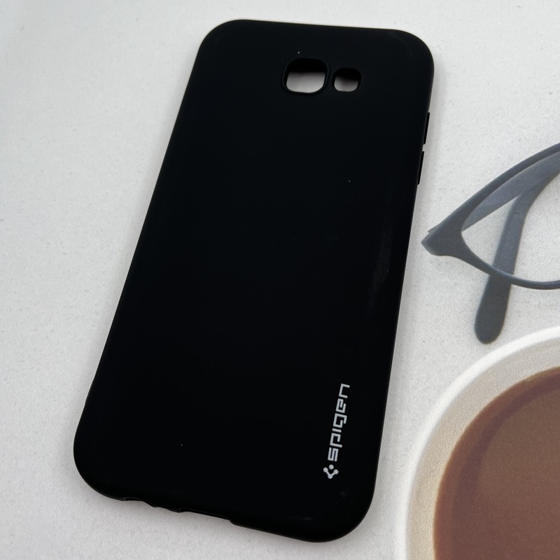 قاب گوشی (Galaxy A7 2017 (A720 سامسونگ سیلیکونی Spigen اورجینال داخل پارچه ای محافظ لنز دار مشکی کد 92241 - Image 2