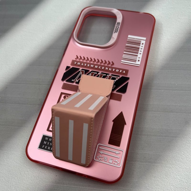 قاب گوشی Redmi 13C / Poco C65 شیائومی So Cool لنز متال استندشو اسپرت Luck صورتی کد 92584 - Image 2