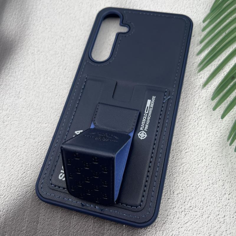 قاب گوشی Galaxy A35 سامسونگ جاکارتی استندشو SKINARMA چرم پولو دوخت دار سرمه ای کد 92596 - Image 2