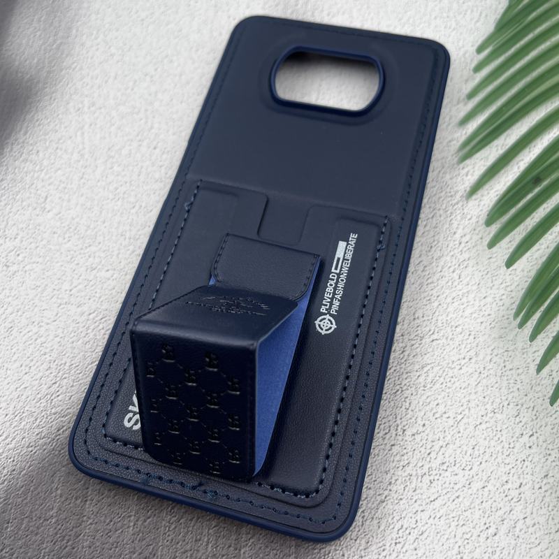 قاب گوشی Poco X3 / Poco X3 NFC / Poco X3 Pro شیائومی جاکارتی استندشو SKINARMA چرم پولو دوخت دار سرمه ای کد 94236 - Image 2