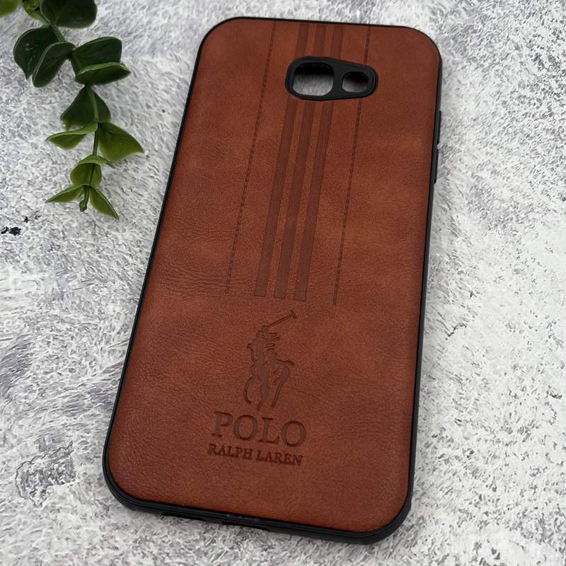 قاب گوشی (Galaxy A7 2017 (A720 سامسونگ چرمی Polo پولو ایربگ دار کلاسیک برجسته قهوه ای محافظ لنز دار کد 94926 - Image 2