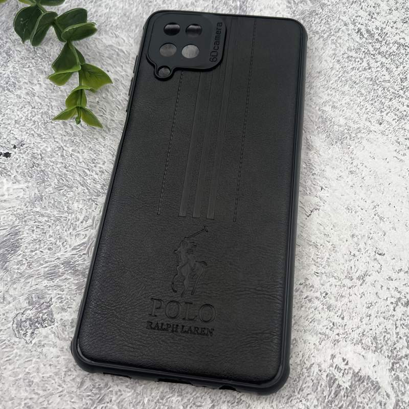 قاب گوشی Galaxy A12 / Galaxy M12 سامسونگ چرمی Polo پولو ایربگ دار کلاسیک برجسته مشکی محافظ لنز دار کد 96577 - Image 2