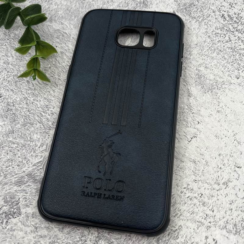 قاب گوشی Galaxy S7 Edge سامسونگ چرمی Polo پولو ایربگ دار کلاسیک برجسته سرمه ای محافظ لنز دار کد 98849 - Image 2