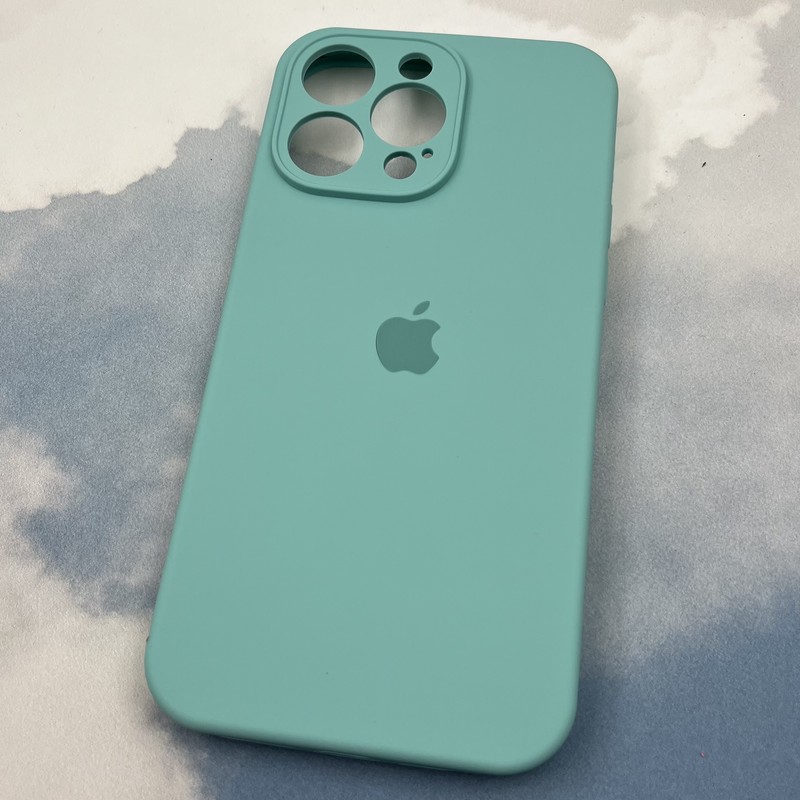 قاب گوشی iPhone 14 Pro Max آیفون سیلیکونی پاک کنی اورجینال داخل پارچه ای محافظ لنز دار رنگ فیروزه ای کد 99021 - Image 2