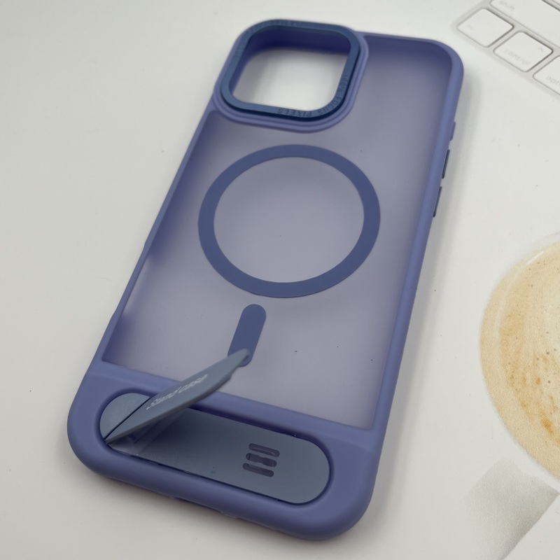 قاب گوشی iPhone 16 Pro Max آیفون مگ سیف Magsafe اورجینال Stand Case استند شو مات یاسی کد 99206 - Image 2