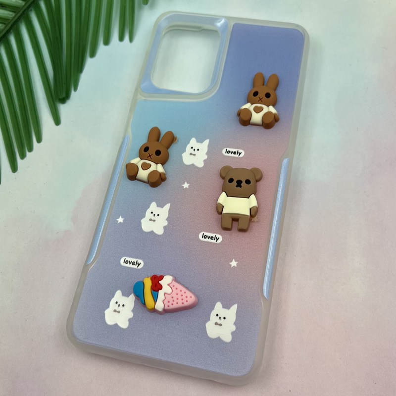 قاب گوشی Galaxy A22 4G / Galaxy M32 4G سامسونگ عروسکی پاستلی Newzone طرح تدی لنز برجسته کد 99770 - Image 2