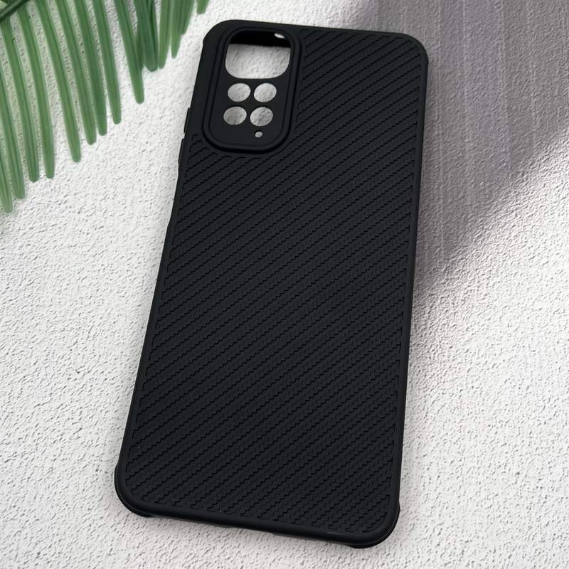 قاب گوشی Redmi Note 11 4G / Redmi Note 11S شیائومی Hatching Case سیلیکونی طرح هاشور ایربگ دار محافظ لنز دار مشکی کد 11615 - Image 2