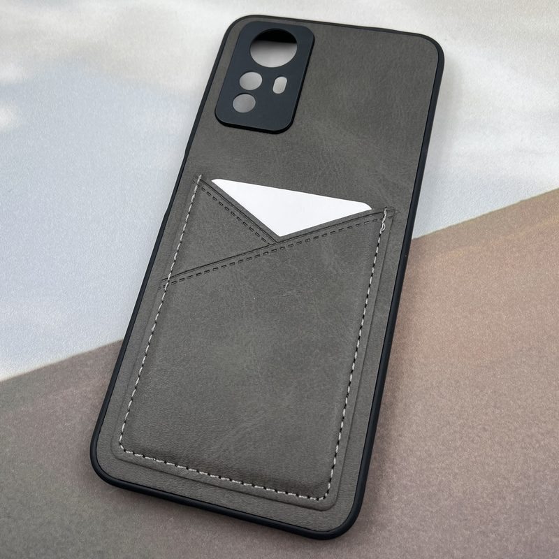قاب گوشی Redmi Note 12S شیائومی Wallet Case چرم جاکارتی داخل پارچه ای محافظ لنز دار تیتانیوم کد 12663 - Image 2