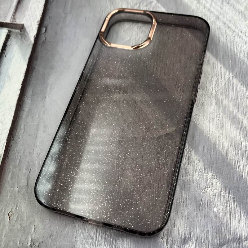 قاب گوشی iPhone 13 / iPhone 14 آیفون شفاف اکلیلی رزینی لوکس لنز برجسته مشکی کد 13966 - Image 2