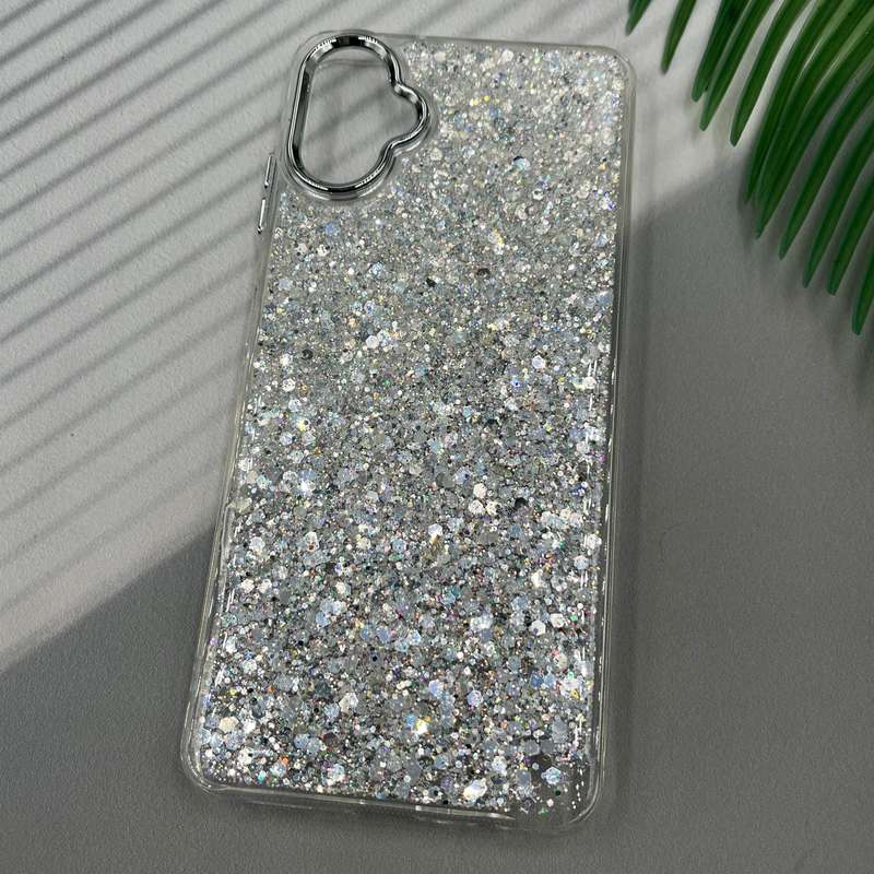 قاب گوشی Galaxy A06 سامسونگ Glitter Case شاین اکلیلی لنز Silver نقره ای ایربگ دار کد 17180 - Image 2