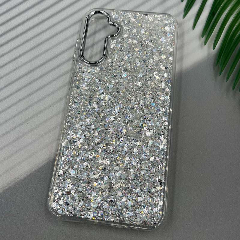 قاب گوشی Galaxy A14 سامسونگ Glitter Case شاین اکلیلی لنز Silver نقره ای ایربگ دار کد 19203 - Image 2