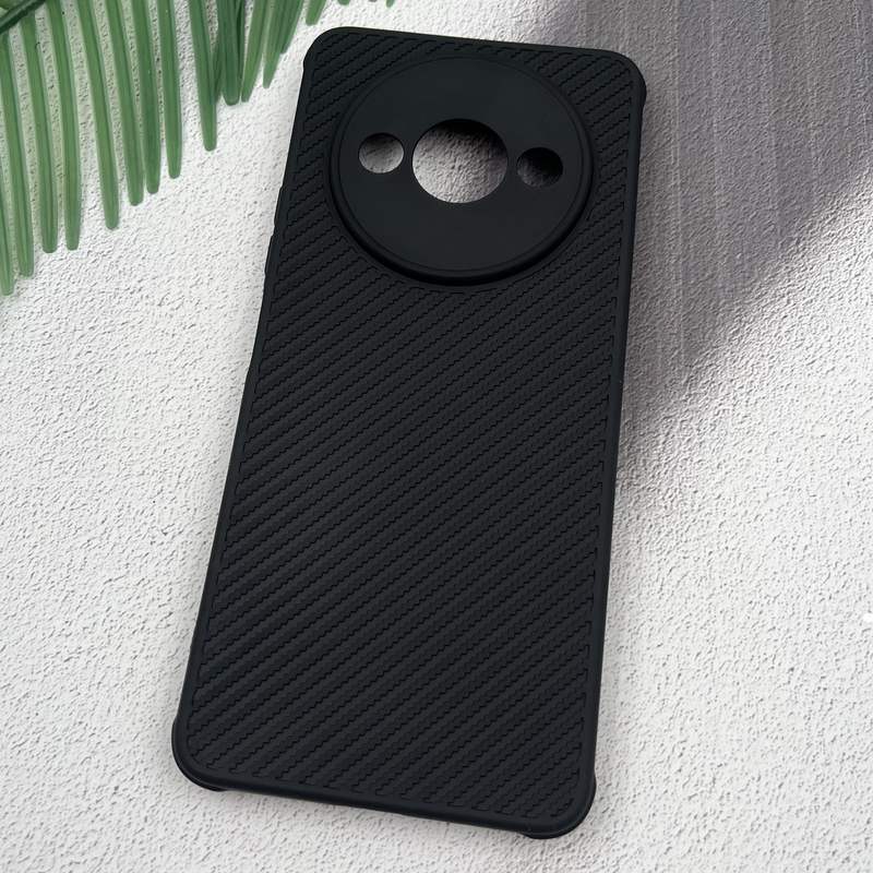 قاب گوشی Redmi A3 / Redmi A3x شیائومی Hatching Case سیلیکونی طرح هاشور ایربگ دار محافظ لنز دار مشکی کد 19946 - Image 2