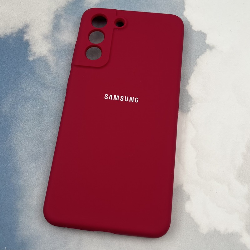قاب گوشی Galaxy S21 FE سامسونگ سیلیکونی پاک کنی اورجینال داخل پارچه ای محافظ لنز دار رنگ آلبالویی کد 23090 - Image 2