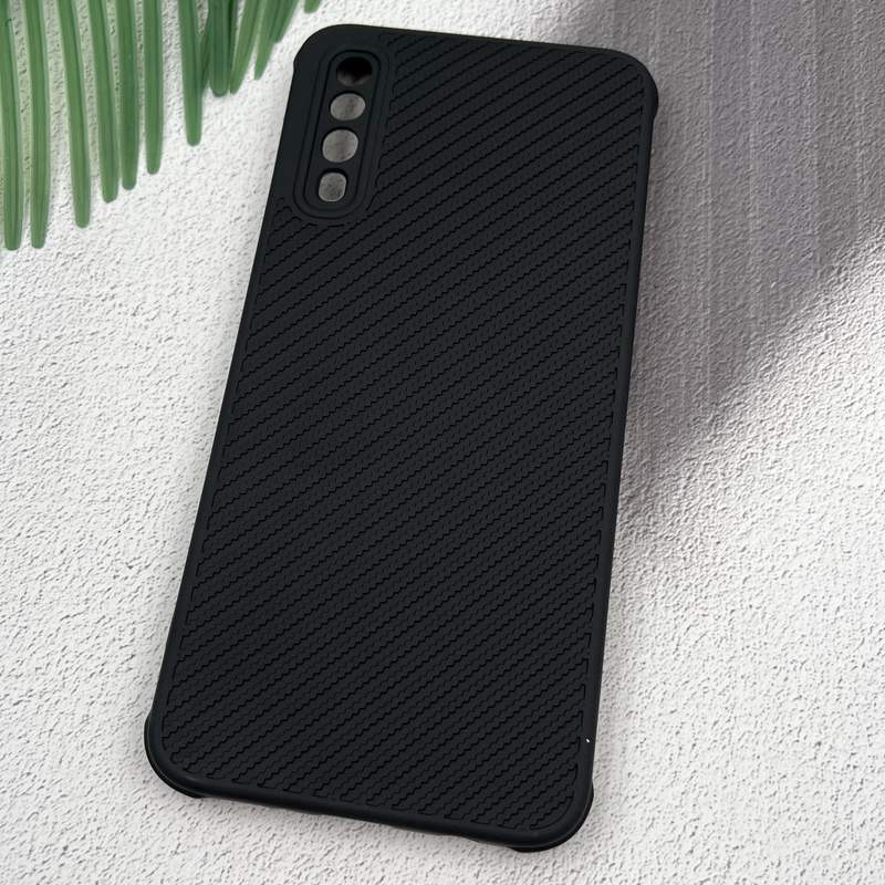 قاب گوشی Galaxy A30S / Galaxy A50S / Galaxy A50 سامسونگ Hatching Case سیلیکونی طرح هاشور ایربگ دار محافظ لنز دار مشکی کد 27225 - Image 2