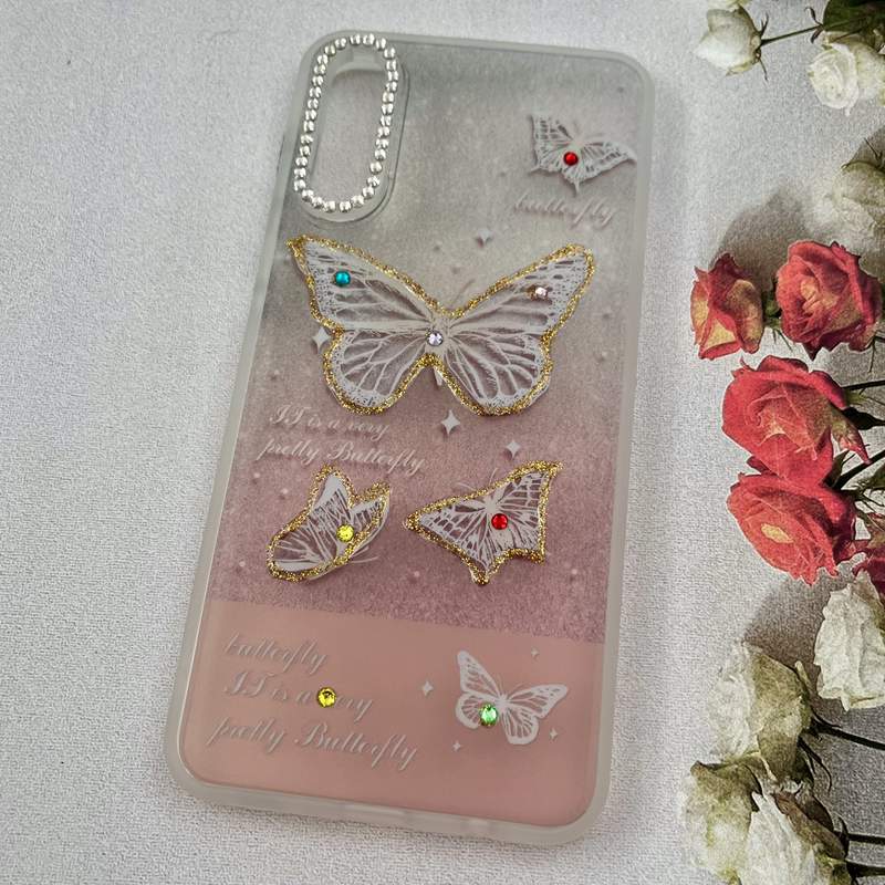 قاب گوشی Galaxy A30S / Galaxy A50S / Galaxy A50 سامسونگ Crystal Case نگین دار لوکس رزینی طرح پروانه و ستاره لنز الماسی کد 27240 - Image 2