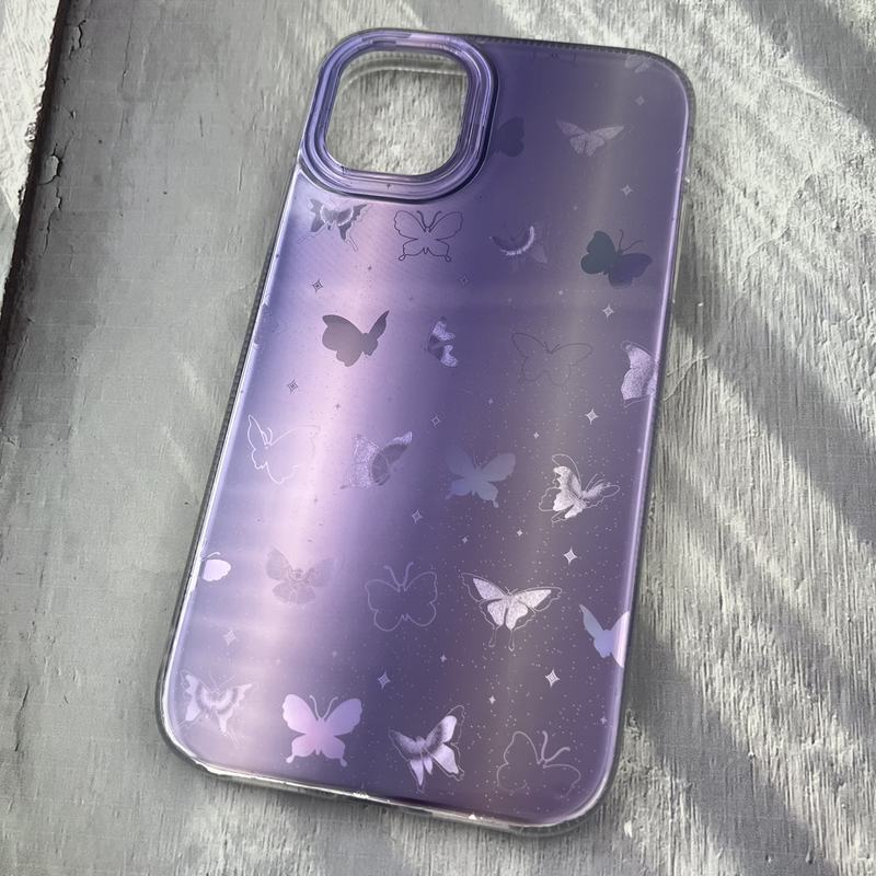 قاب گوشی iPhone 11 آیفون Luxury Case ایربگ دار طرح لوکس پروانه یاسی کد 28048 - Image 2