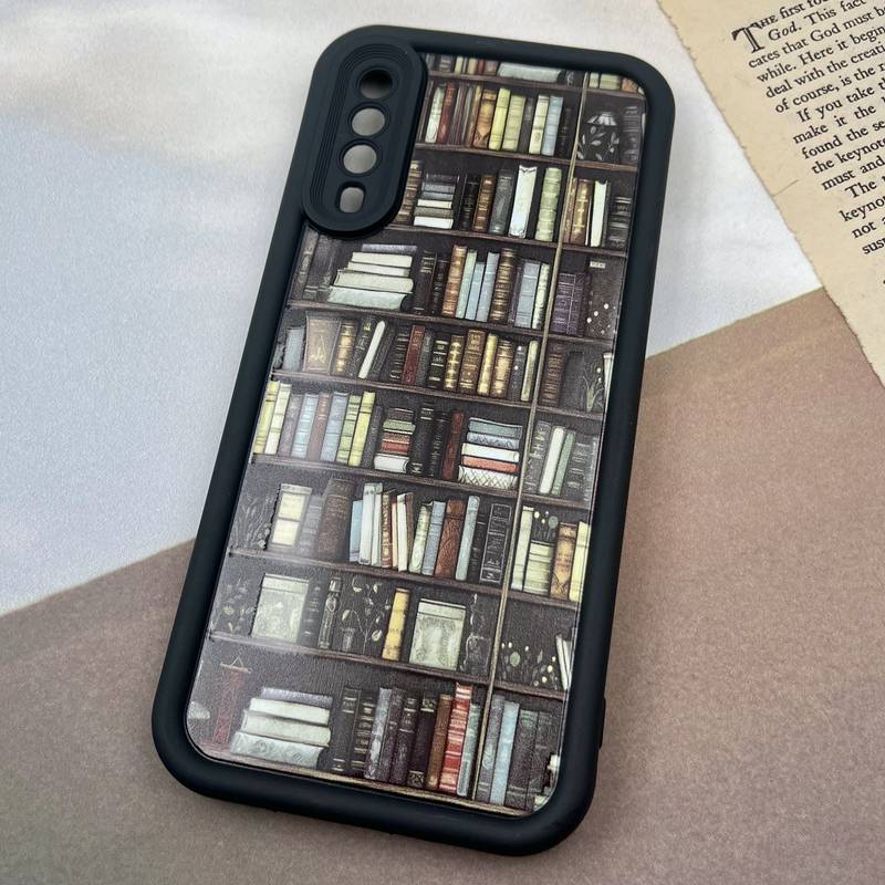 قاب گوشی Galaxy A30S / Galaxy A50S / Galaxy A50 سامسونگ Solid Case ایربگ دار مشکی طرح کتابخانه محافظ لنز دار کد 30710 - Image 2