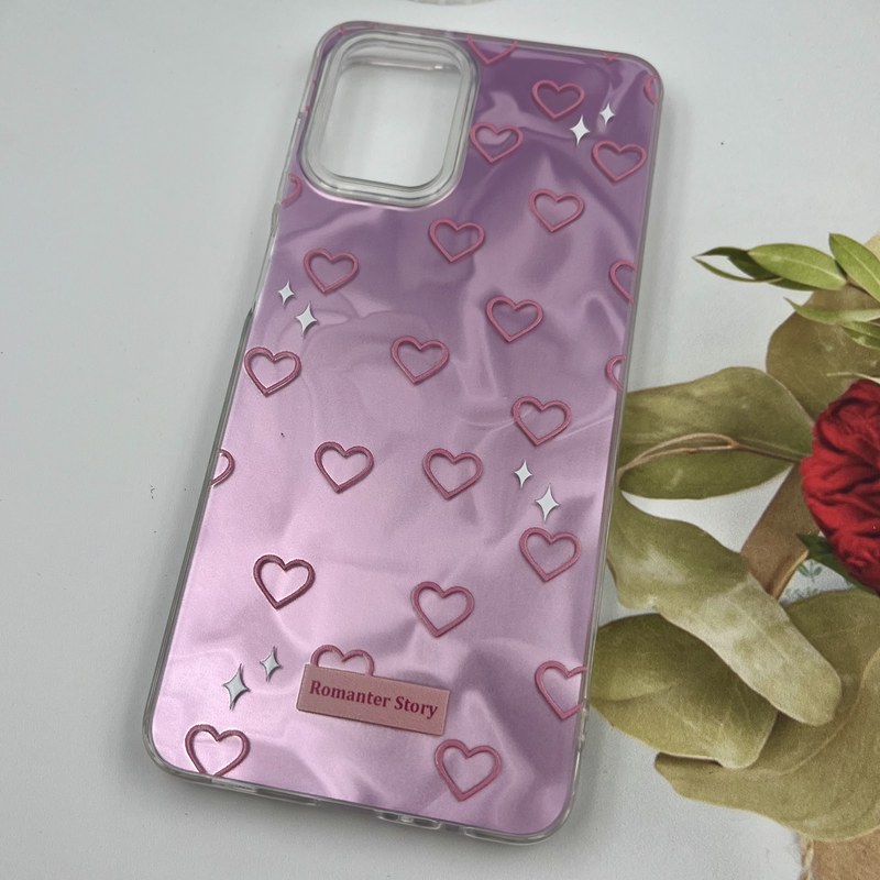 قاب گوشی Galaxy A12 / Galaxy M12 سامسونگ 3D Wave Case طرح سه بعدی موج لنز برجسته قلب صورتی کد 34292 - Image 2