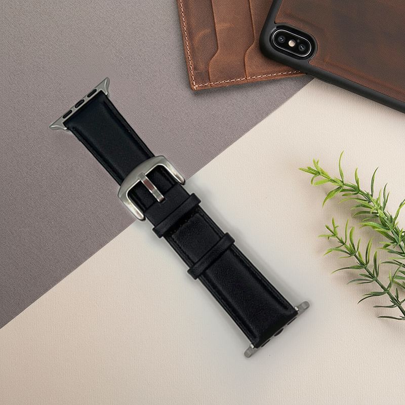 بند ساعت هوشمند اپل واچ چرمی اورجینال Spigen مناسب برای سایز 42 / 44 / 45 / 46 / 49 مشکی کد 34751 - Image 2